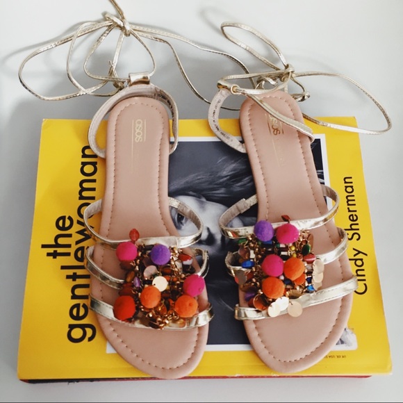 ASOS Frenzy Pom Pom Flat Sandal - Picture 5 of 6